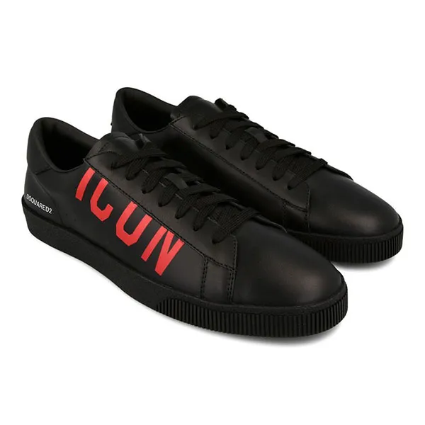 Giày Thể Thao Dsquared2 Icon Logo Sneakers Màu Đen