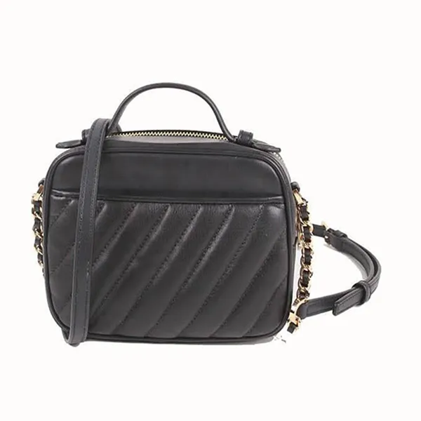 Túi Đeo Chéo Michael Kors MK Small Rose Quilted Leather 35F1GXOC5U Top Handle Crossbody Bag In Black Màu Đen