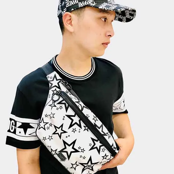 Túi Đeo Chéo Dolce & Gabbana Nylon Belt Bag Màu Trắng Đen - Túi xách - Vua Hàng Hiệu
