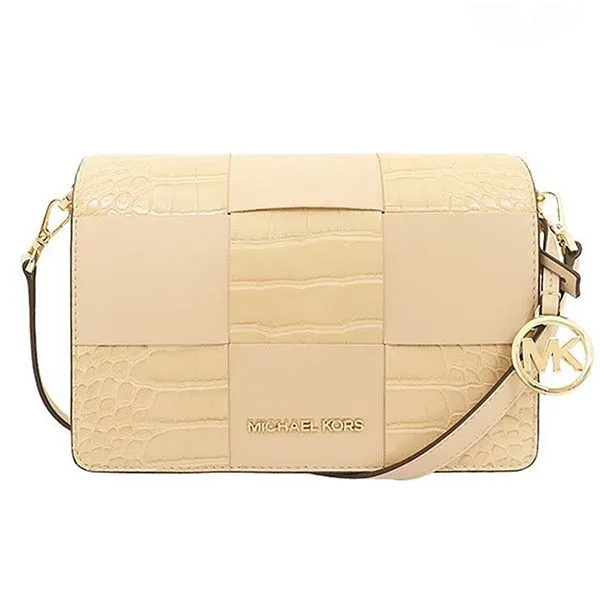 Túi Đeo Chéo Michael Kors MK 35T1GM9C1E Buff Mercer Leather Small Clutch Crossbody Ladies Màu Be Vàng