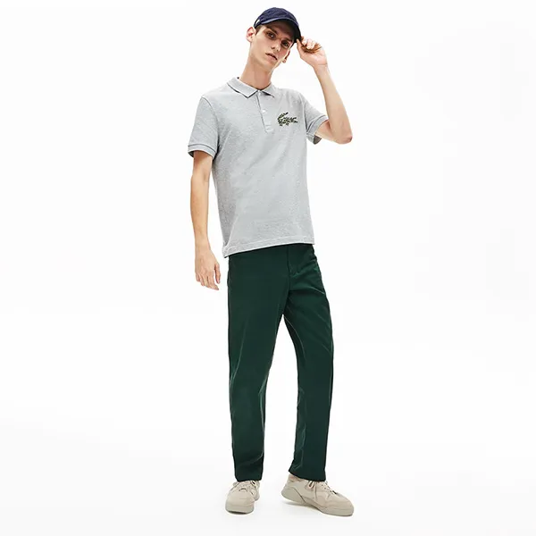 Áo Polo Nam Lacoste Men's Regular Fit Multi Croc Badge Cotton Piqué Shirt PH8571 Màu Xám Size M - Thời trang - Vua Hàng Hiệu