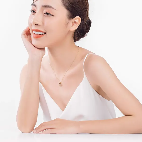 Dây Chuyền Huy Thanh Jewelry DCMAMD 460 - 14K - Đá Cubic Zirconia Màu Vàng Gold - Trang sức - Vua Hàng Hiệu