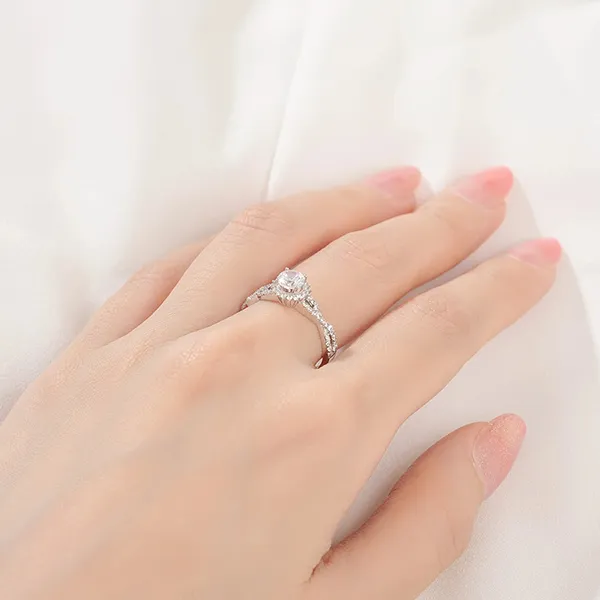 Nhẫn Huy Thanh Jewelry NPTB 230 - 14K - Đá Cubic Zirconia Màu Bạc