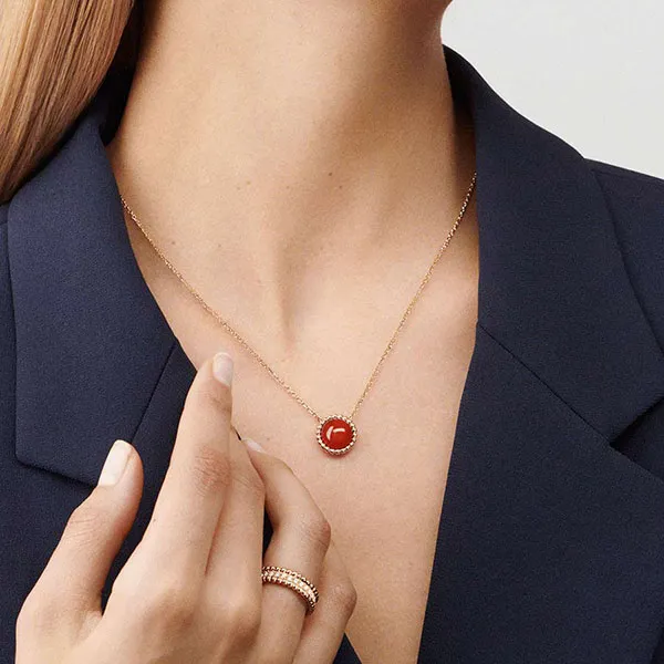 Dây Chuyền Jewery Luxury Perle'e Couleurs Carnelian 18k Rose Gold - Trang sức - Vua Hàng Hiệu