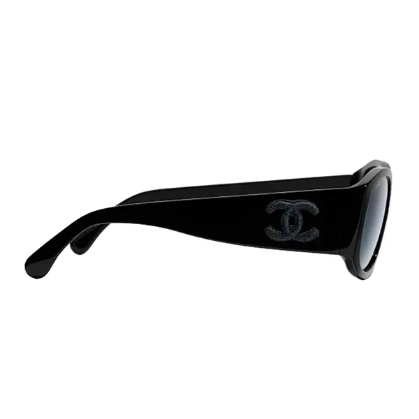Kính Mát Chanel Oval Sunglasses CH5450 C501S6 Màu Đen Xám - Kính mắt - Vua Hàng Hiệu