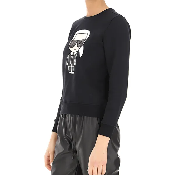 Áo Nỉ Karl Lagerfeld Ikonik Karl Sweatshirt 210W1820 Màu Đen