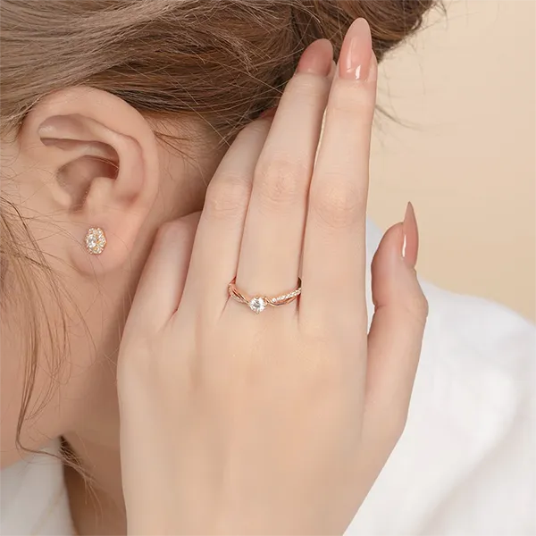 Nhẫn Huy Thanh Jewelry NDINO 237 - 14K - Đá Moissanite Màu Vàng Hồng - Trang sức - Vua Hàng Hiệu