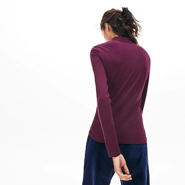 Áo Dài Tay Nữ Lacoste Women's Slim Fit Stretch Mini Piqué Polo PF7841 FY5 Màu Tím - Thời trang - Vua Hàng Hiệu