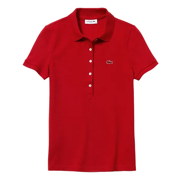 Áo Polo Nữ Lacoste Women's Lacoste Cotton Piqué PF7845 Màu Đỏ Size 42