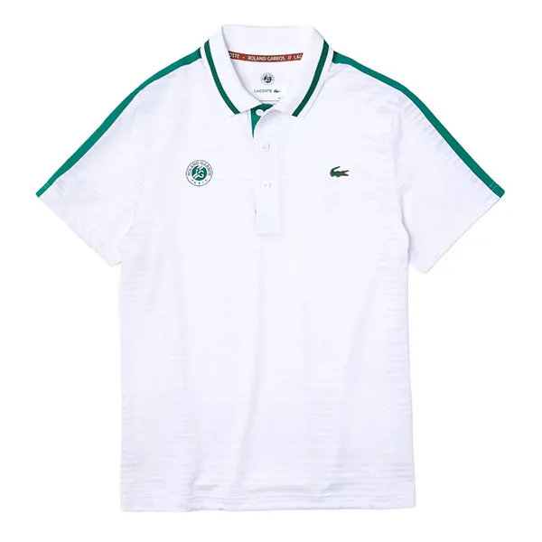 Áo Polo Lacoste x Roland Garros Men's Performance Polo Shirt - White And Bottle Size S