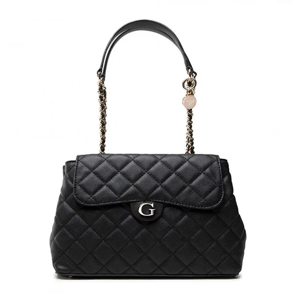 Túi Xách Guess Bag Gillian High Society Satchel HWQG83_94060_BLA-DIS Màu Đen - Túi xách - Vua Hàng Hiệu
