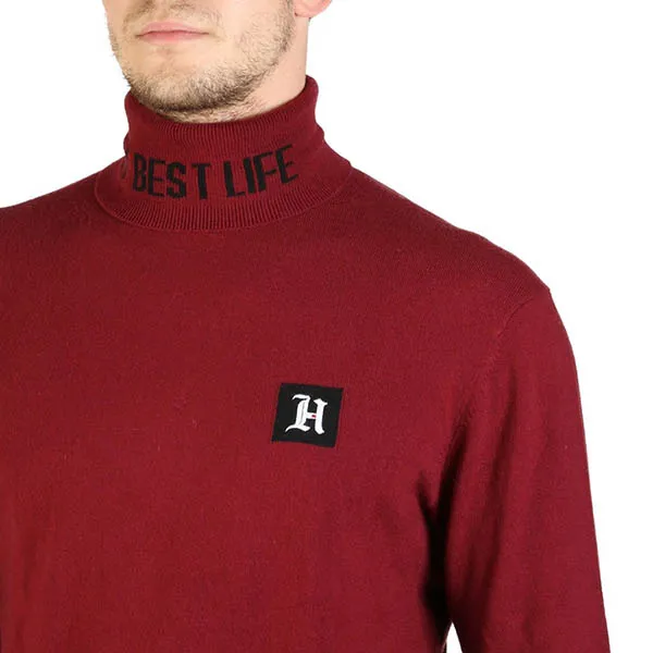Áo Len Nam Tommy Hilfiger Dài Tay Cao Cổ Màu Đỏ Size M