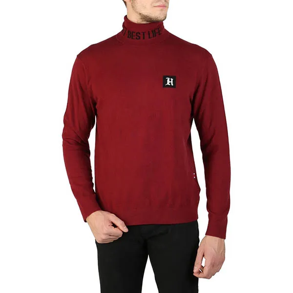 Áo Len Nam Tommy Hilfiger Dài Tay Cao Cổ Màu Đỏ Size M