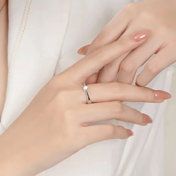 Nhẫn Huy Thanh Jewelry NDINO 235 - 14K - Moissanite Màu Bạc - Trang sức - Vua Hàng Hiệu