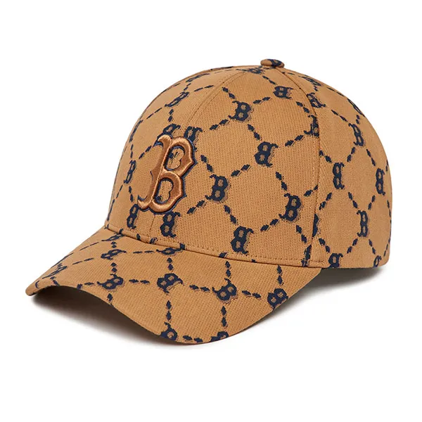 Mũ MLB Diamond Monogram Structure Ball Cap Boston Red Sox 3ACPM032N-43BGD Màu Nâu - Mũ nón - Vua Hàng Hiệu