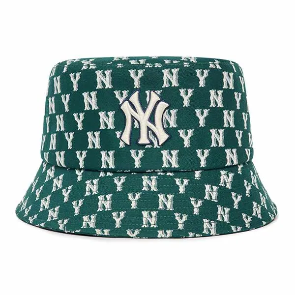Mũ MLB Monogram New York Yankees Bucket 3AHTFF02N-50GND Màu Xanh Green - Mũ nón - Vua Hàng Hiệu
