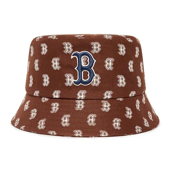 Mũ MLB Bucket Monogram Boston Red Sox 3AHTFF02N-43BRD Màu Nâu - Mũ nón - Vua Hàng Hiệu