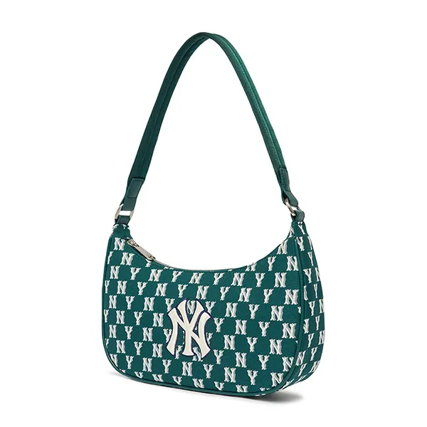 Túi Đeo Vai MLB Monogram Jacquard Hobo New York Yankees 3ABQS102N-50GND Màu Xanh Green - Túi xách - Vua Hàng Hiệu