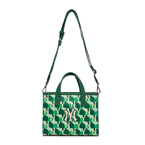 Túi Tote MLB Cube Monogram Small Tote Bag New York Yankees 3AORS022N-50GND Màu Xanh