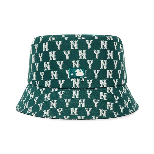 Mũ MLB Monogram New York Yankees Bucket 3AHTFF02N-50GND Màu Xanh Green - Mũ nón - Vua Hàng Hiệu
