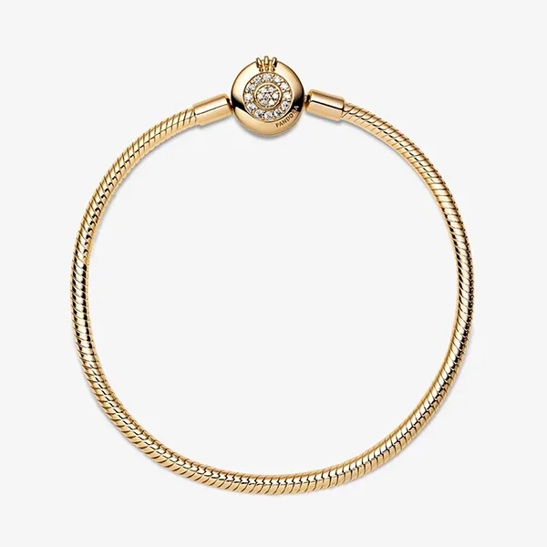 Vòng Đeo Tay Pandora Moments Với khóa Crown 569046C01 Màu Vàng Size 18