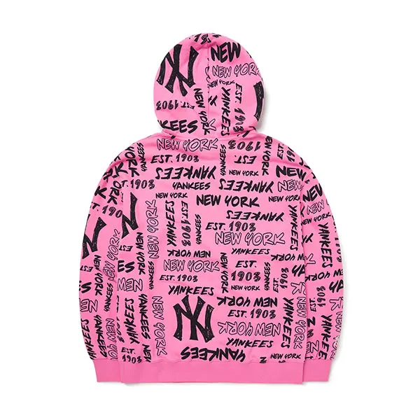 Áo Hoodie MLB Graffiti Allover Overfit Hoodie New York Yankees 3AHDZ0124-50PKD Màu Hồng Size XS - Thời trang - Vua Hàng Hiệu