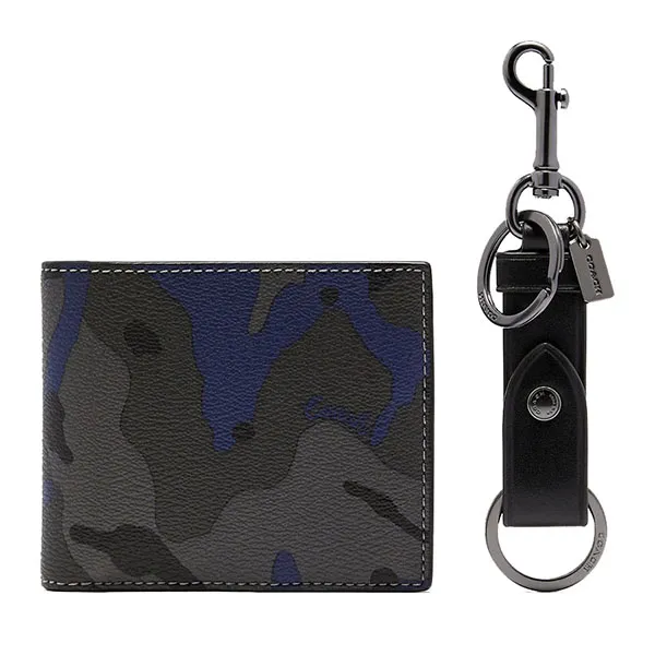 Set Ví Nam Coach Boxed Id Billfold Wallet And Key Fob Gift Set In Signature Canvas With Camo Print F88912 Phối Màu - Túi xách - Vua Hàng Hiệu