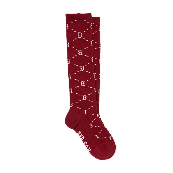 Tất MLB Cao Cổ Diamond Monogram Knee Socks Boston Red Sox