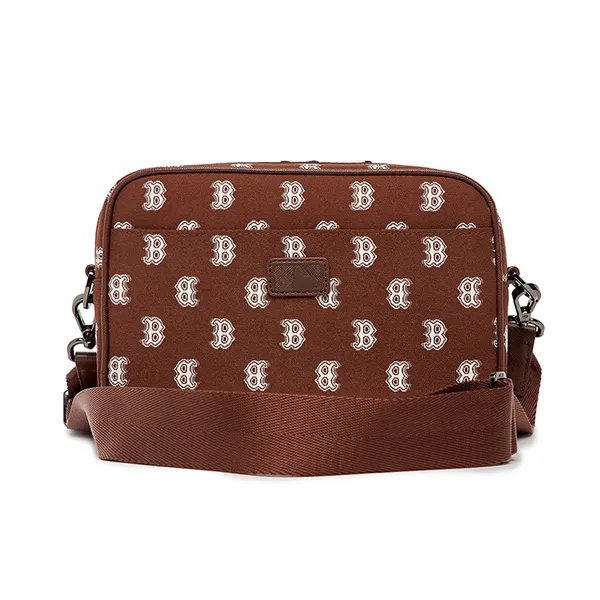 Túi Đeo Chéo MLB Monogram Jacquard Crossbody Boston Red Sox 3ACRM012N-43BRD Màu Nâu