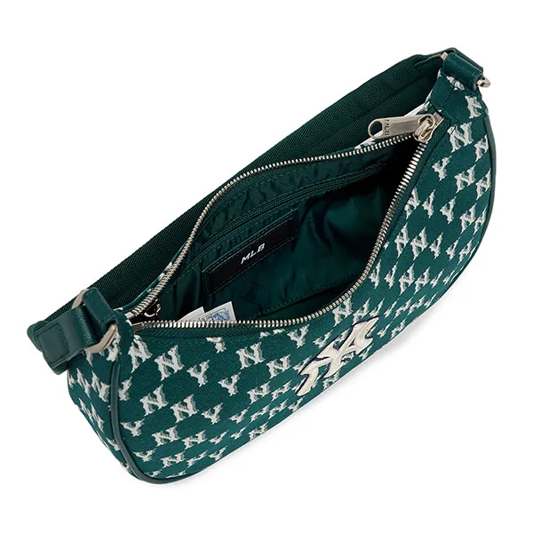 Túi Đeo Vai MLB Monogram Jacquard Hobo New York Yankees 3ABQS102N-50GND Màu Xanh Green - Túi xách - Vua Hàng Hiệu