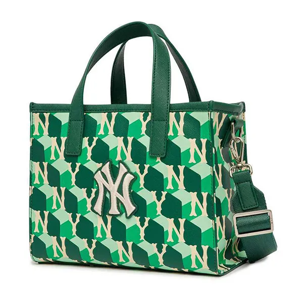 Túi Tote MLB Cube Monogram Small Tote Bag New York Yankees 3AORS022N-50GND Màu Xanh