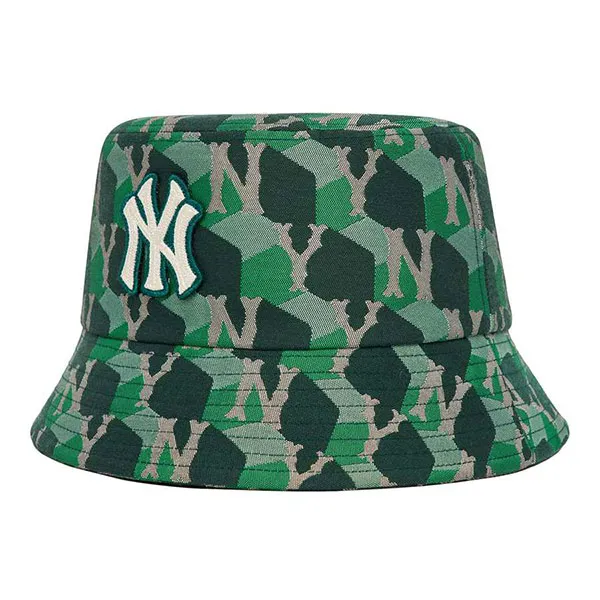 Mũ MLB Cube Monogram Bucket Hat New York Yankees 3AHTM212N-50GND Màu Xanh Green