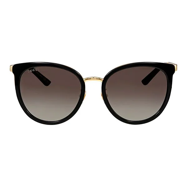 Kính Mát Gucci Grey Gradient Round Ladies Sunglasses GG0077SK 001 56 Màu Xám Gradient