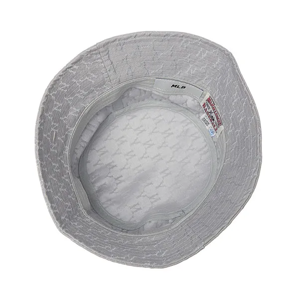 Mũ MLB Bucket Monogram Jacquard New York Yankees 3AHTH301N-50GRS Màu Ghi Xám Size 57