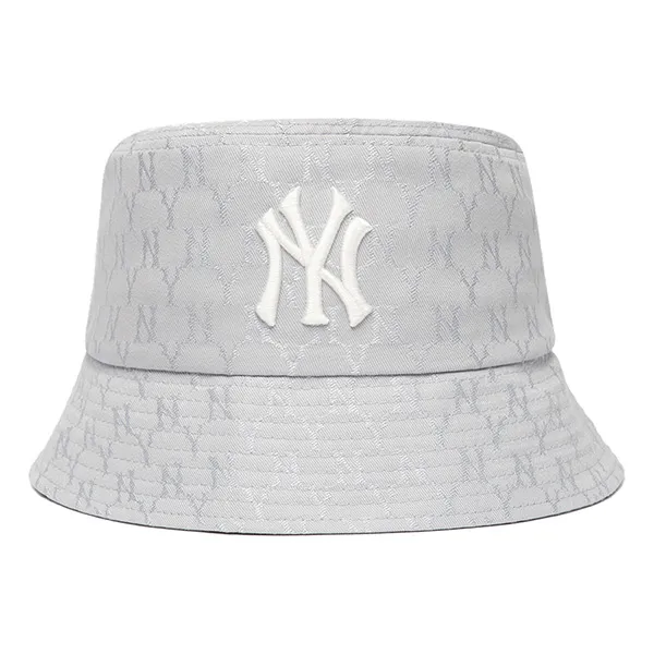 Mũ MLB Bucket Monogram Jacquard New York Yankees 3AHTH301N-50GRS Màu Ghi Xám Size 57