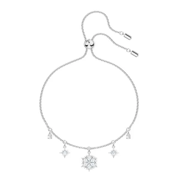 Vòng Đeo Tay Swarovski Magic Bracelet Snowflake, White, Rhodium Plated 5576695 Màu Bạc