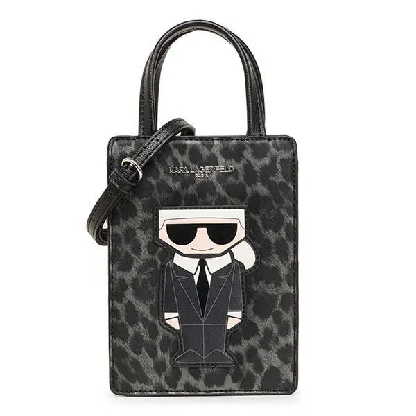 Túi Hộp Điện Thoại Karl Lagerfeld Maybelle Cell Phone Crossbody Màu Đen Xám