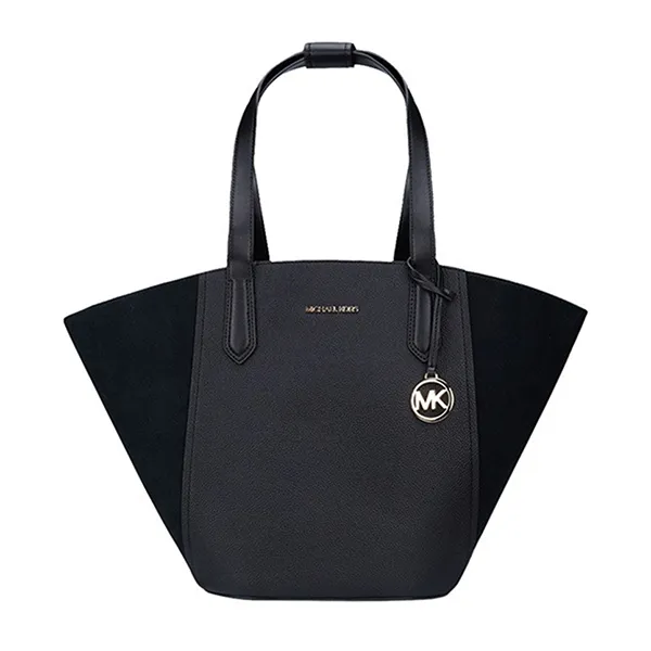 Túi Tote Michael Kors MK Portia Large Solid Color Leather With Suede Leather Ladies Shoulder Bag 35F1GPAT3S Màu Đen - Túi xách - Vua Hàng Hiệu