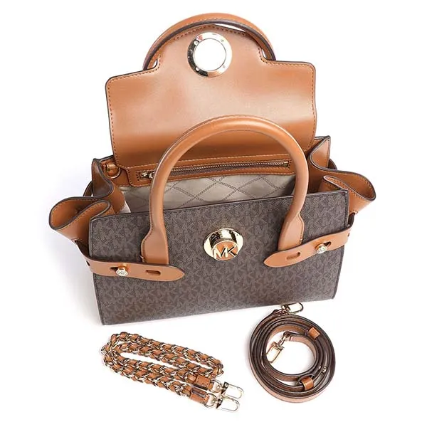 Túi Xách Michael Kors MK Carmen Handbag Synthetic Dark Brown 30S0GNMS1B-252 Màu Nâu Đen
