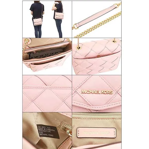 Túi Đeo Chéo Michael Kors MK Regina Nude Buff 35S1GU7L8U Màu Hồng