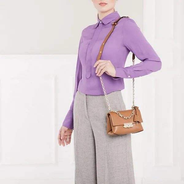 Túi Đeo Chéo Michael Kors MK Cece Chain Shoulders Crossbody Bag Cider Màu Nâu