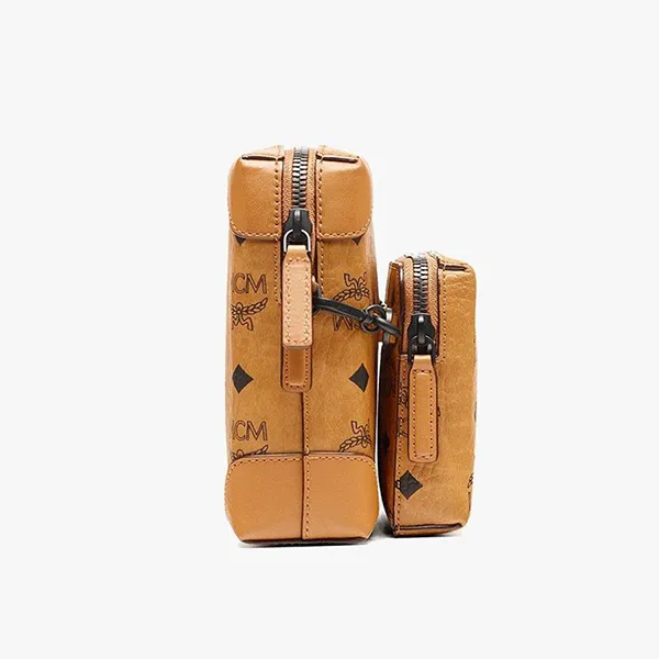 Túi Đeo Vai MCM Small Klassik Multifunction Crossbody In Visetos Màu Nâu