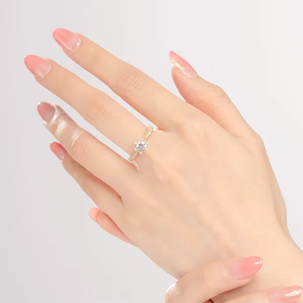 Nhẫn Huy Thanh Jewelry NDINO 227 - 14K - Đá Cubic Zirconia Màu Vàng Gold