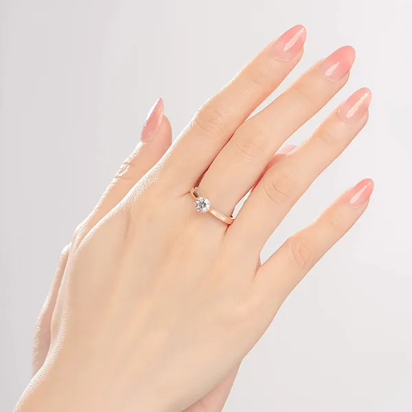 Nhẫn Huy Thanh Jewelry NDINO 229 - 14K - Đá Cubic Zirconia Màu Vàng Hồng