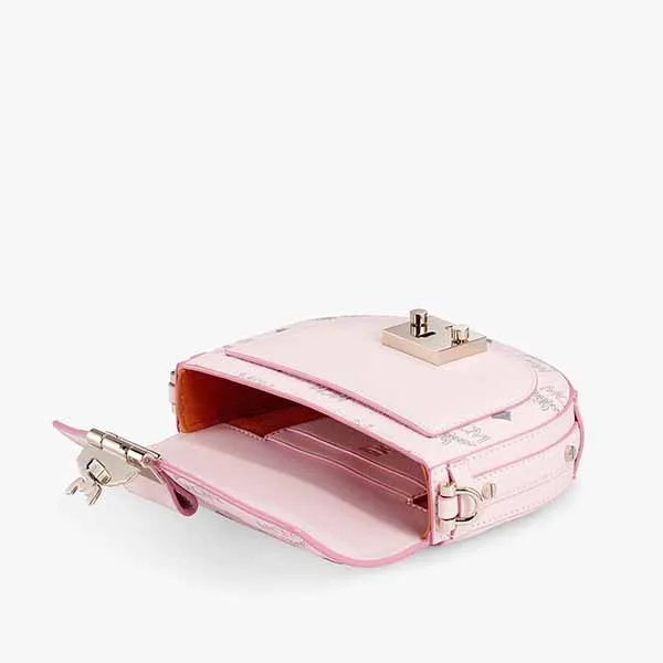 Túi Đeo Chéo MCM Tracy Round Crossbody In Visetos Màu Hồng