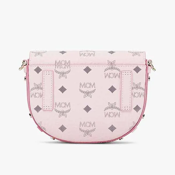 Túi Đeo Chéo MCM Tracy Round Crossbody In Visetos Màu Hồng