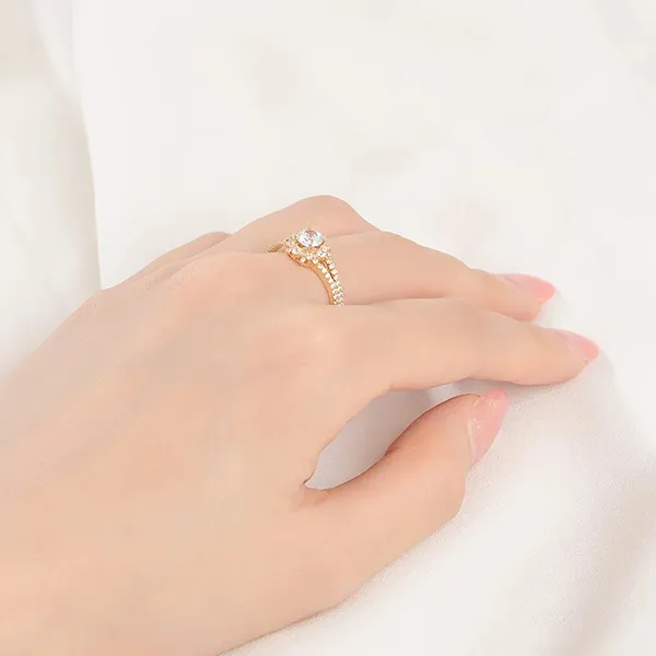 Nhẫn Huy Thanh Jewelry NDINO 226 - 14K - Đá Cubic Zirconia Màu Vàng Gold - Trang sức - Vua Hàng Hiệu