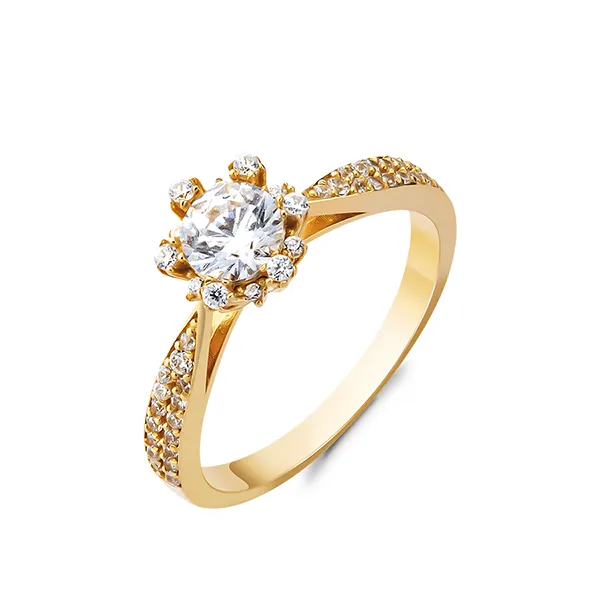 Nhẫn Huy Thanh Jewelry NDINO 227 - 14K - Đá Cubic Zirconia Màu Vàng Gold