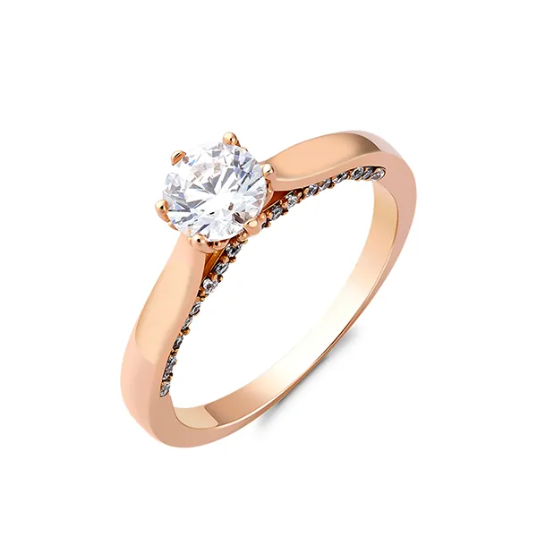 Nhẫn Huy Thanh Jewelry NDINO 229 - 14K - Đá Cubic Zirconia Màu Vàng Hồng