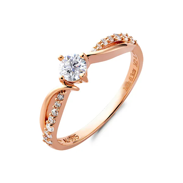 Nhẫn Huy Thanh Jewelry NDINO 237 - 14K - Đá Moissanite Màu Vàng Hồng - Trang sức - Vua Hàng Hiệu
